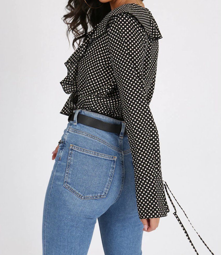 Black Polka Dot Bodysuit