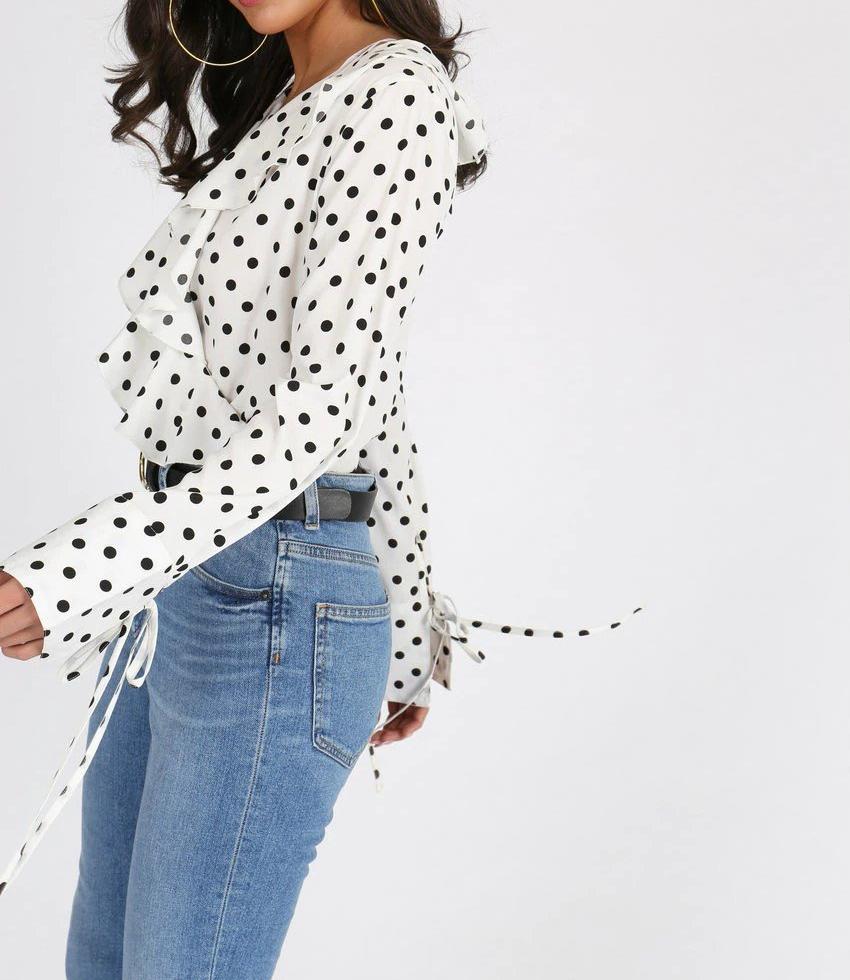 White Polka Dot Bodysuit