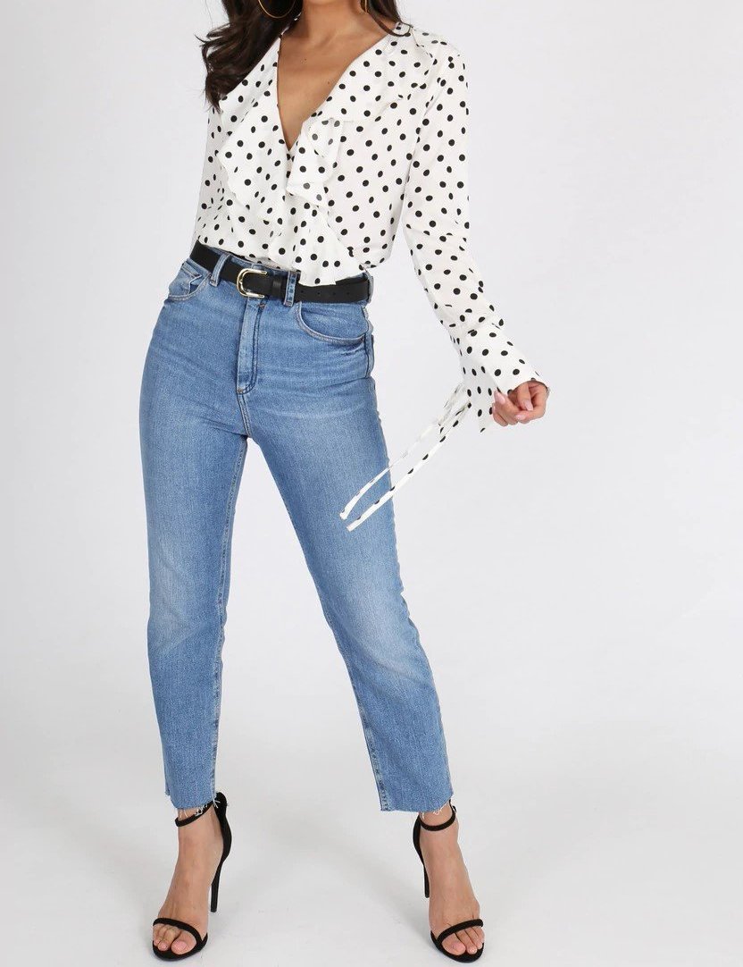 White Polka Dot Bodysuit