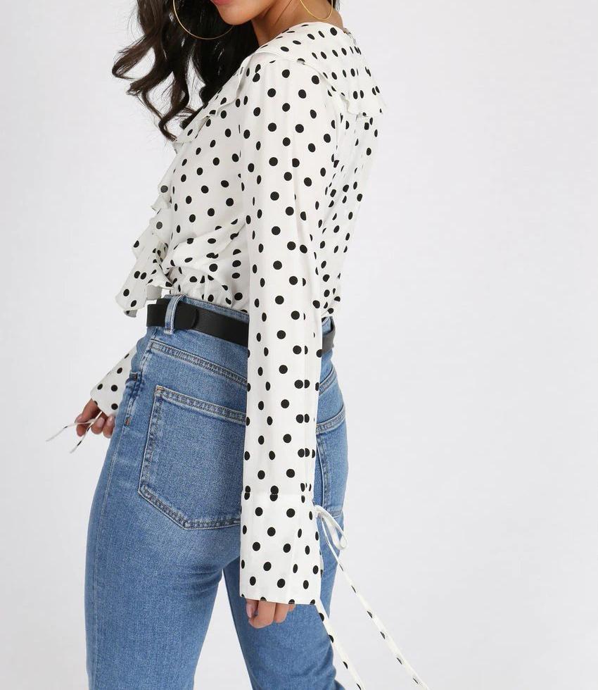 White Polka Dot Bodysuit
