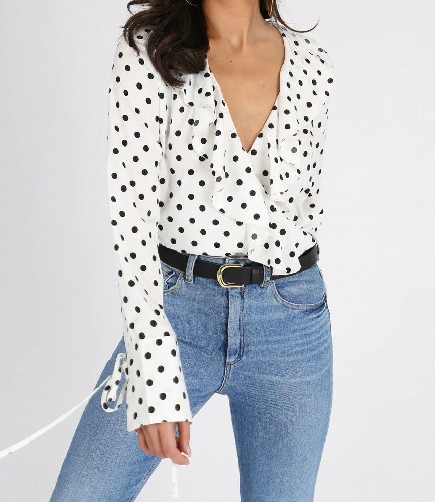White Polka Dot Bodysuit