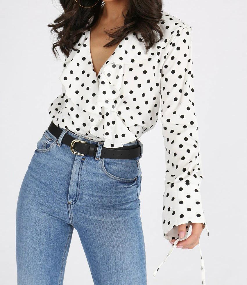 White Polka Dot Bodysuit