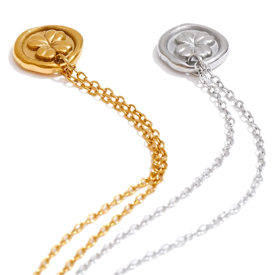 Gold and silver necklaces lucky charm pendant necklace