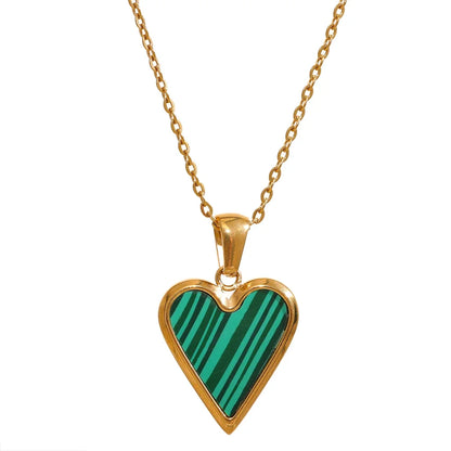 Shop the Milly Necklace: enamel heart pendant necklace in three colours. 18k gold-tone stainless steel, hypoallergenic.