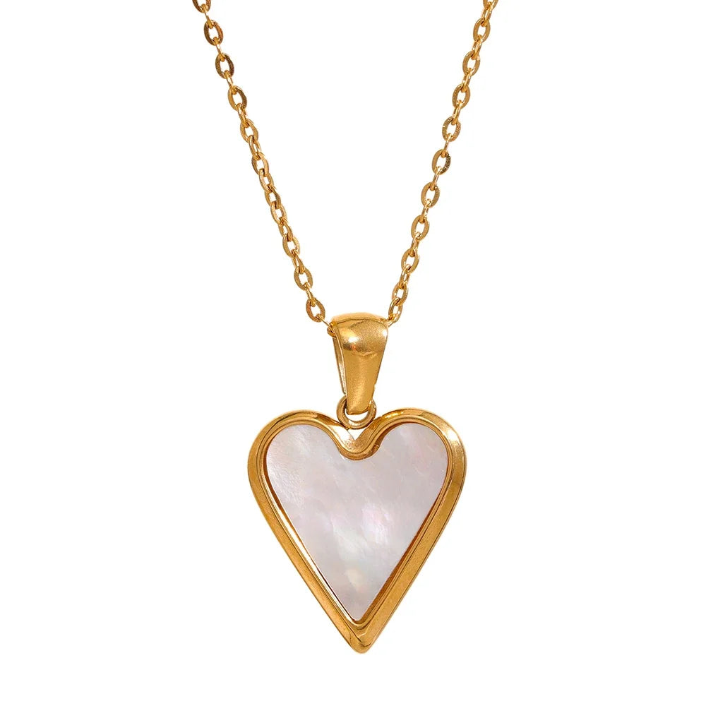 Shop the Milly Necklace: enamel heart pendant necklace in three colours. 18k gold-tone stainless steel, hypoallergenic.