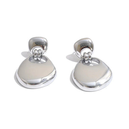 Rochelle Earrings – sculptural pebble drop earrings with a polished finish. Tarnish-free stainless steel, silver or gold-tone. Modern statement.