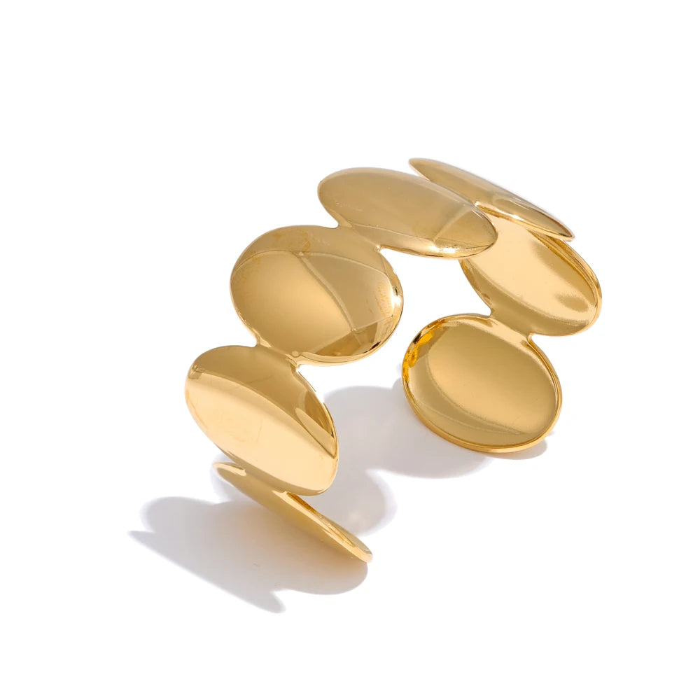 Gold bracelet with a white background