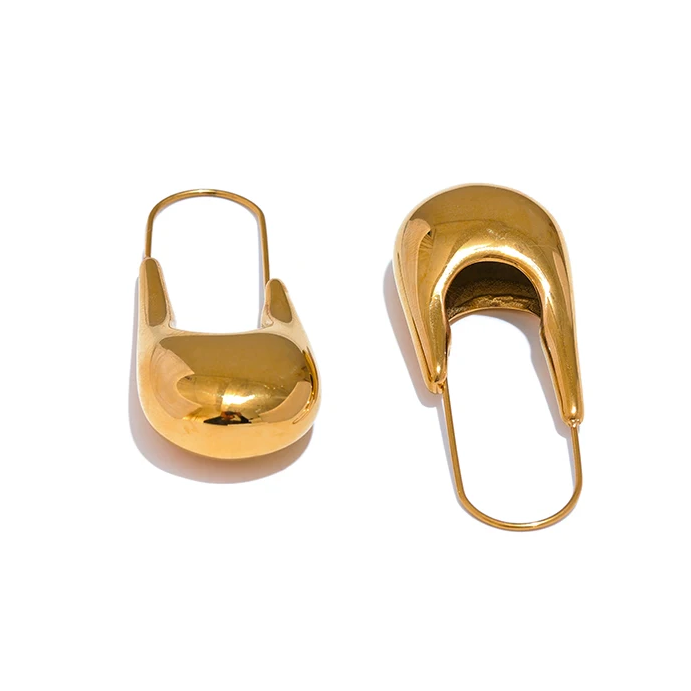 Gold hoop stainless steel tarnish free earrings